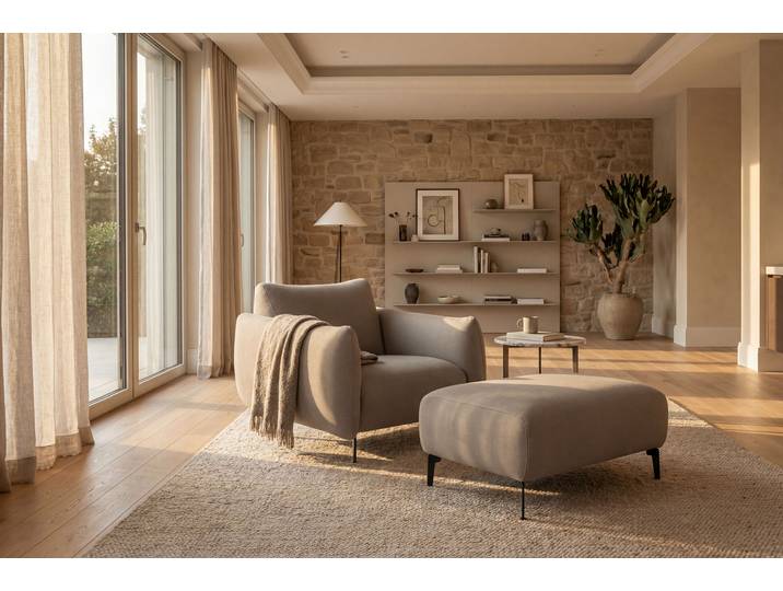 Einzelsessel Grau Webstoff Stormy 95 x 75 x 96cm