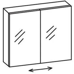 Artiqua Variabler Spiegelschrank, Weiß Glanz, 070-SDV-5-68 070-SDV-5-68