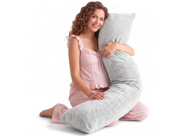 Traumreiter Visco Switch Seitenschläferkissen 40 x 140 cm – Wendekissen fest/weich, höhenverstellbar, Memory Foam & Watte, Body Pillow langes Kopfkissen Körperkissen, Schwangerschaftskissen mit Bezug