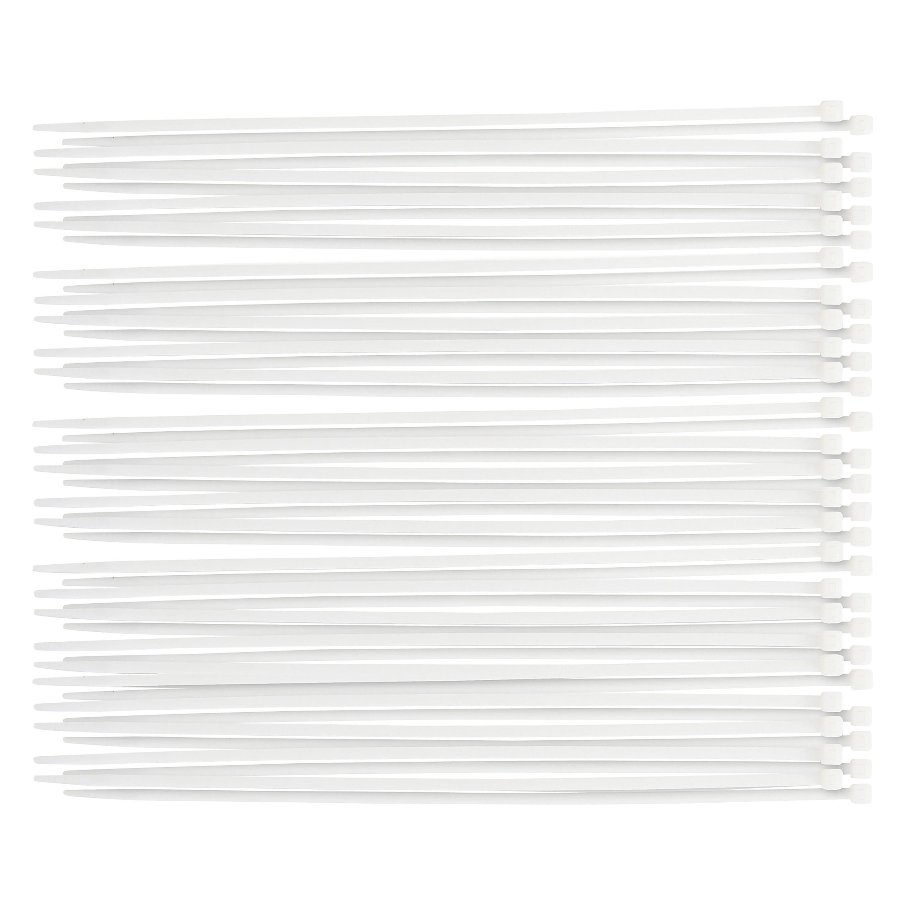 BGS Kabelbinder-Sortiment weiss 4,8 x 300 mm 50-tlg. (300 mm, 50 Stk.) (80772)