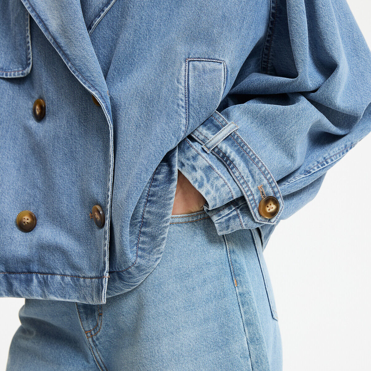 LA REDOUTE COLLECTIONS Trench court en denim, Signature MARCELLIN