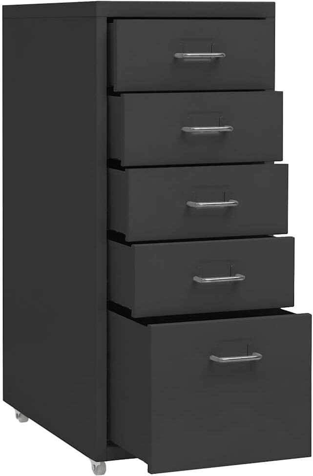 vidaXL Classeur mobile Anthracite 28x41x69 cm Métal