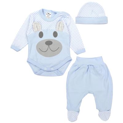 Body TUPTAM "Set Baby Body Strampelhose Mütze Bekleidungsset", Jungen, Gr. 68, N-Gr, blau, Obermaterial: 100% Baumwolle CO., Bodys Body