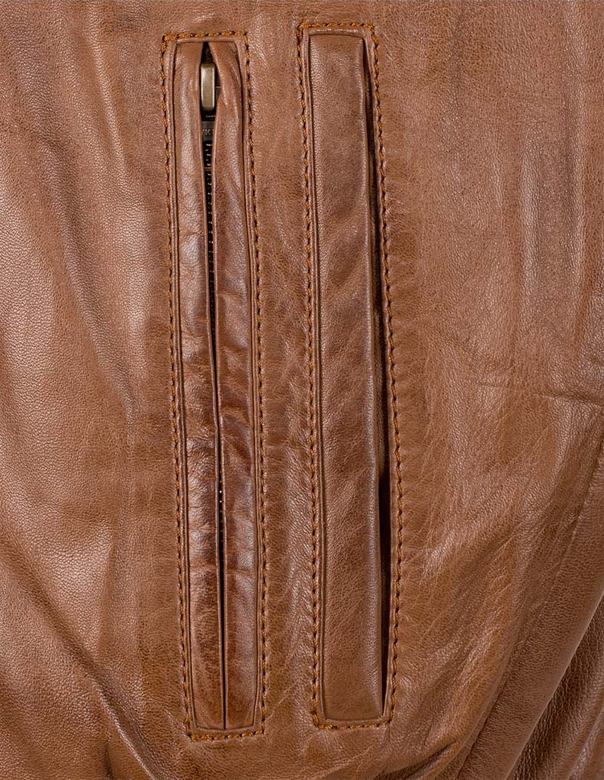 Lederweste JCC "Lederweste BigVest2", Herren, Gr. 56, braun (cognac), Obermaterial: 100% Lammnappaleder LANA., Westen Lederweste