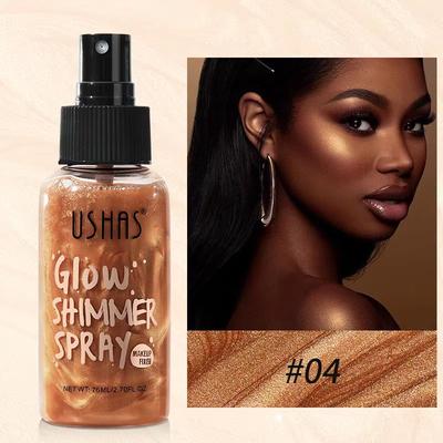 Inspired Finds USHAS 4 Color Liquid Highlighter Makeup Long Lasting Brightening Body & Facial Illuminator With Moisturizing Glow light Green