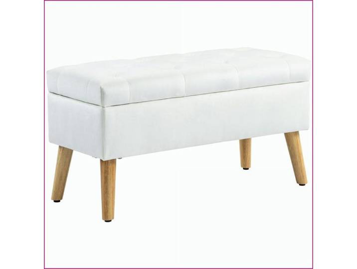 Banc à Rangement - Polsteré Velouté Rangement Discret Design Élégant - Blanc