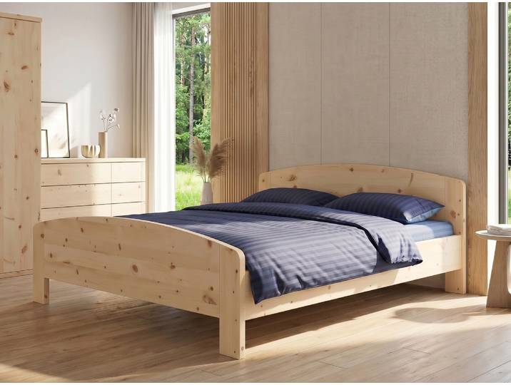 Zirbenholzbett „Kerstin“ 200 x 220 cm Massivholz Zirbe
