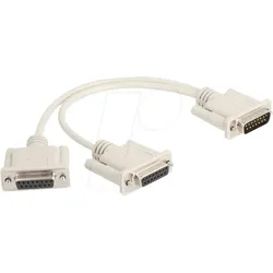 DELOCK 65833 - D-SUB Adapter, 15 Pin Stecker > 2x 15 Pin Buchse