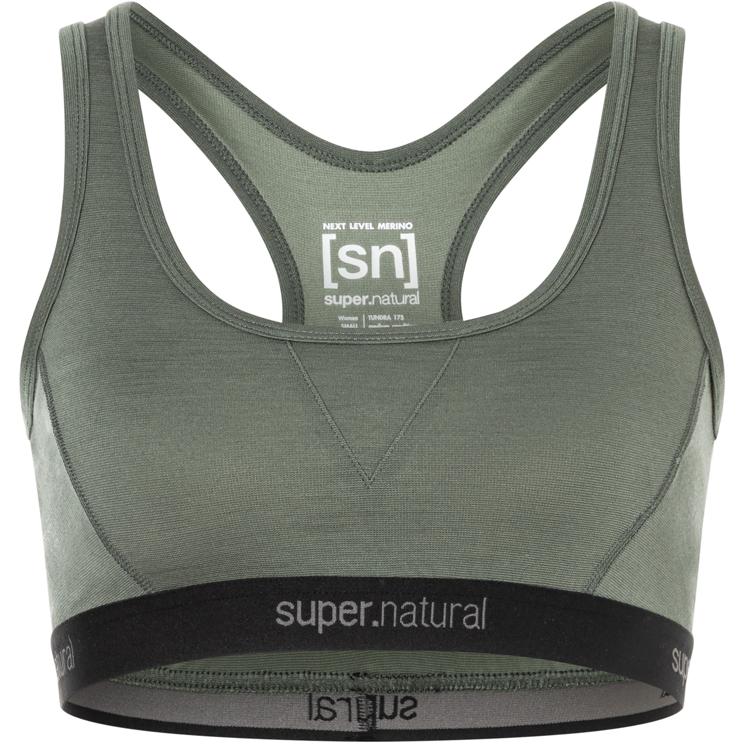Super.Natural Tundra220 Semplice Sport BH Damen Sport-BHs oliv Größe XS Hautfreundlich Merinowolle