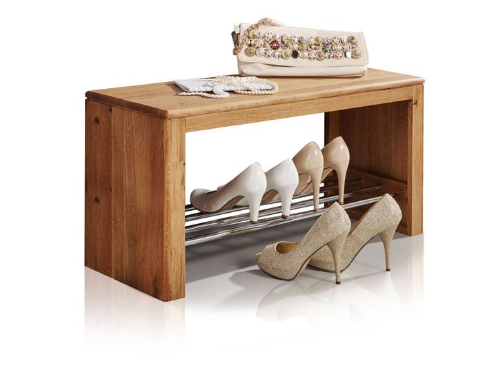 VERONA Schuhregal, Material Massivholz, Wildeiche geölt