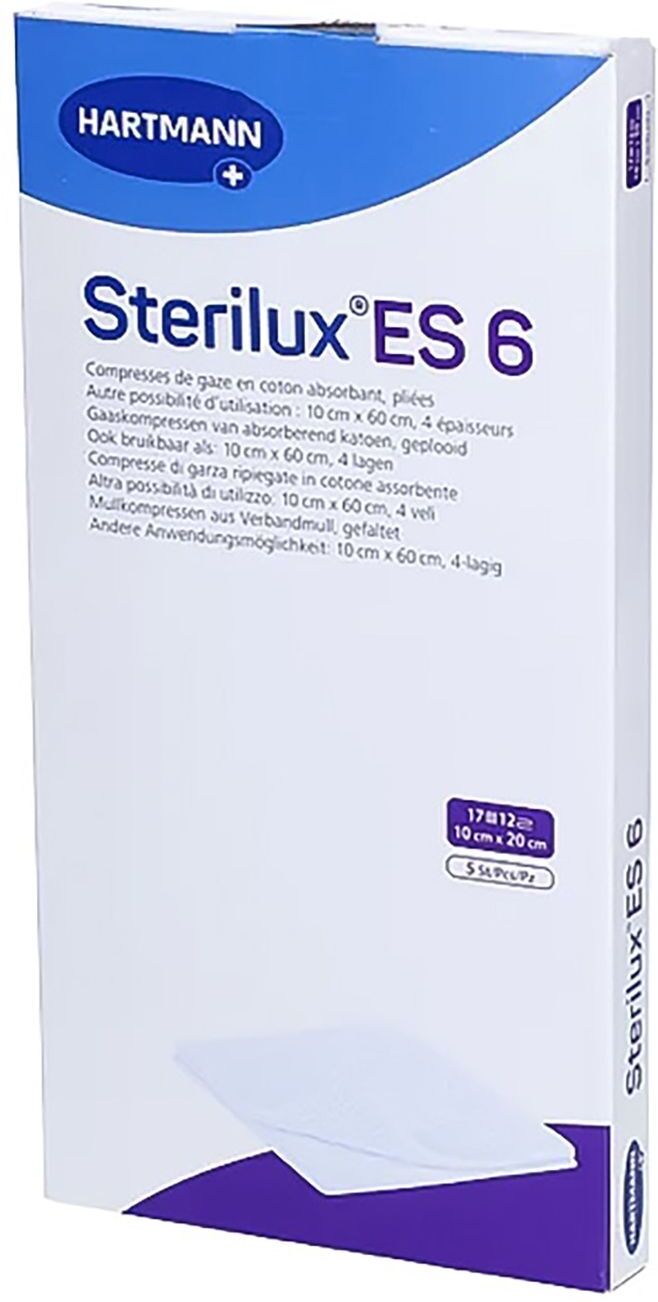 Sterilux Es6 Compresses Steriles 12 Epaisseurs 10cmx20cm 5 Pieces