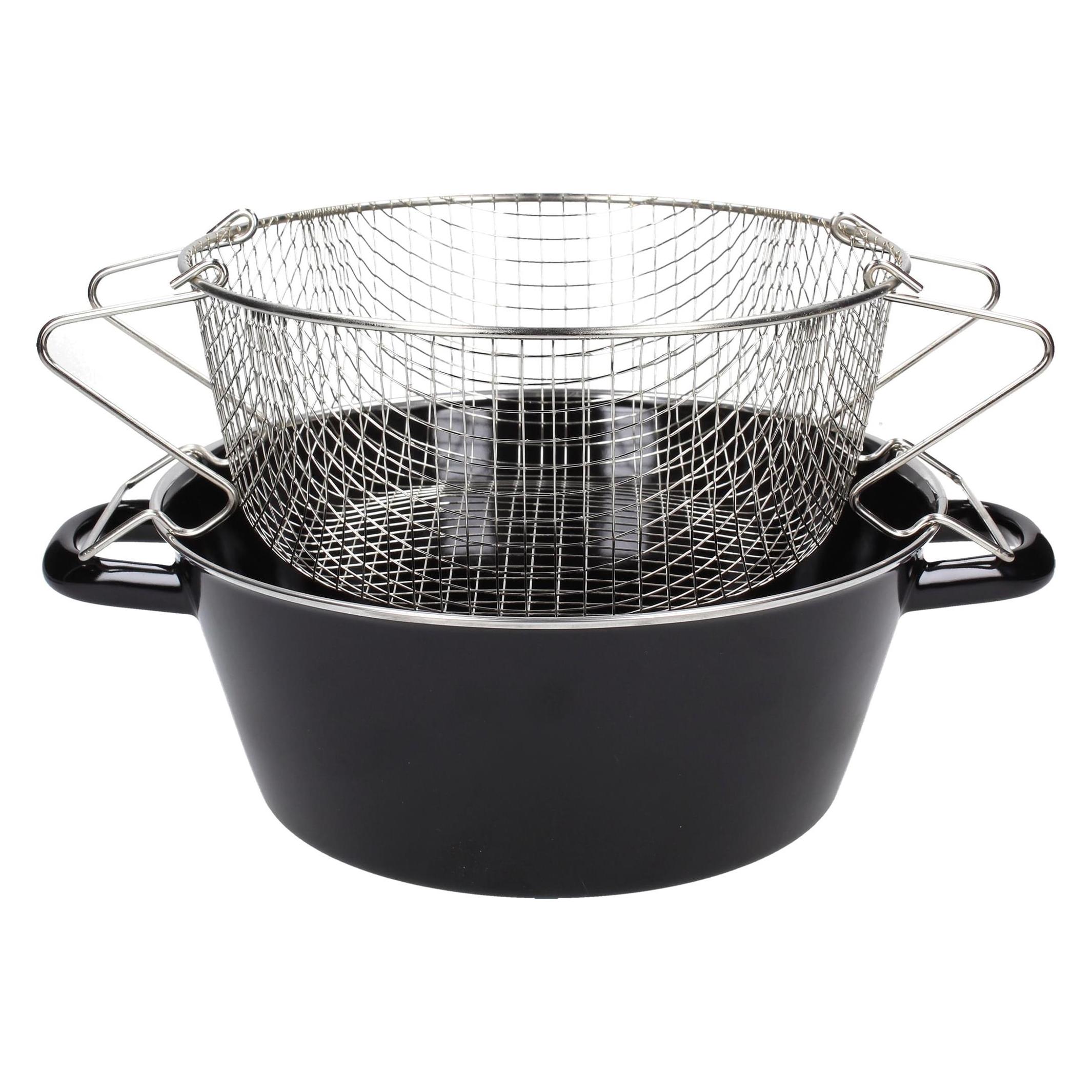 Riess Pommes Frites Pfanne mit Einsatz (Bratpfanne, Edelstahl, 24 x 10.50 cm) (0052-22)