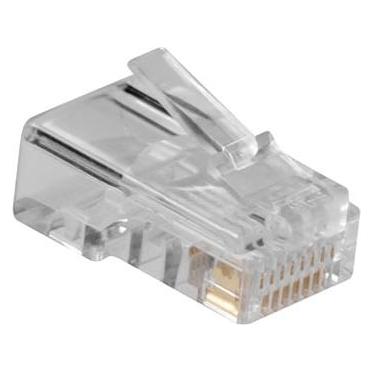 ACT RJ45 (8P/8C) modulaire connector for round cable with solid conductors. Unit: Bag 25 pcs (TD108M)