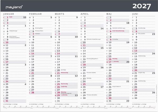 Mayland 2027 Kontorkalender, Moderne, A3