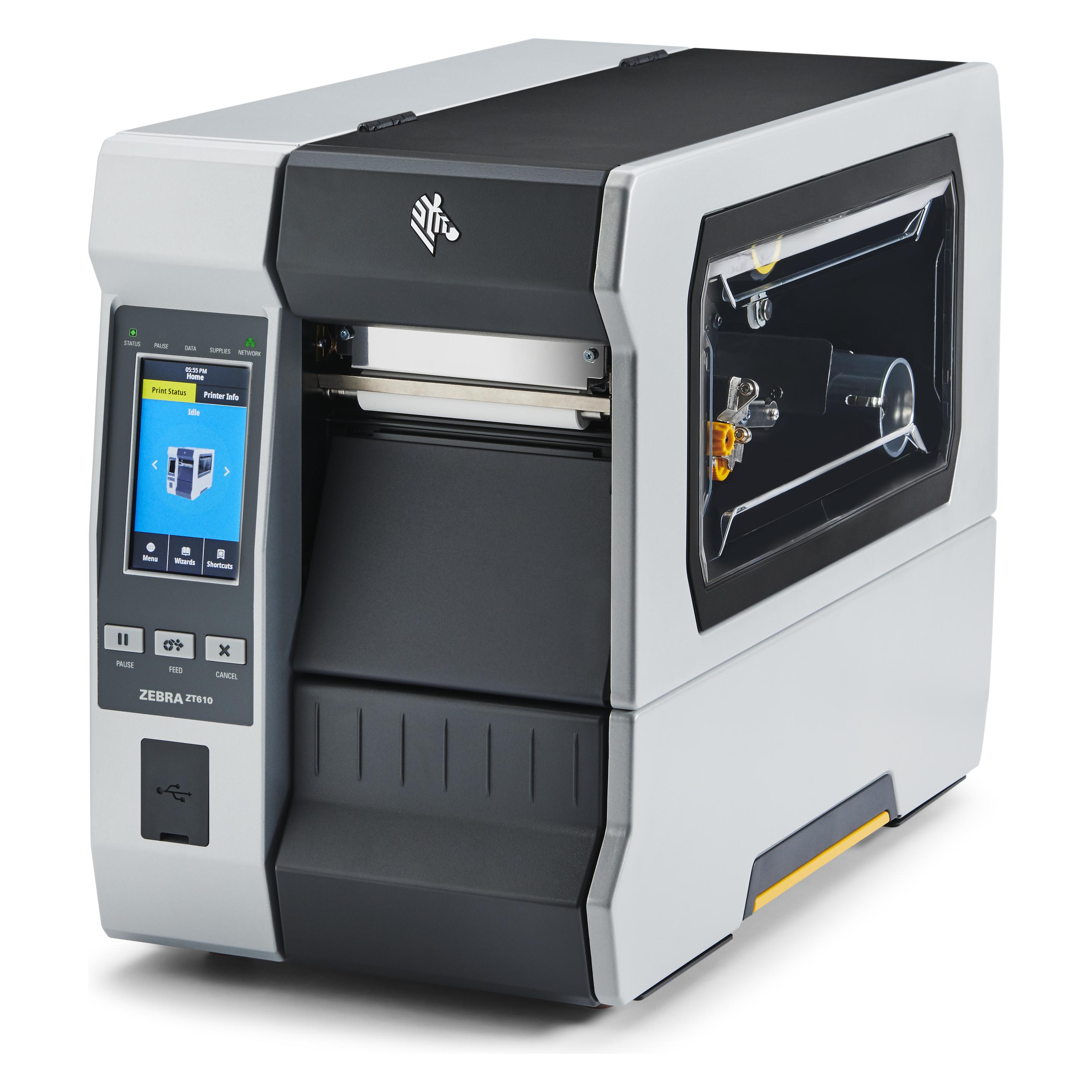 Zebra ZT610, Thermal transfer, 600 x 600 DPI, 152 mm/sec, Wired & Wireless, Black, Grey (600 dpi) (ZT61046-T0E0100Z)