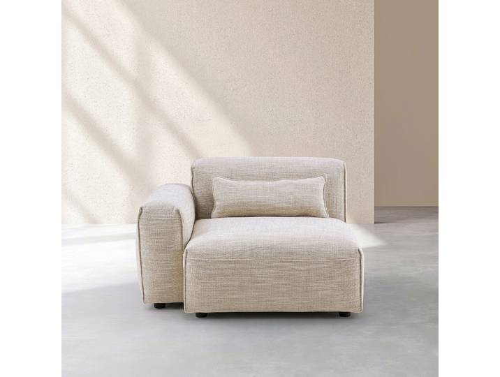 HABITAT - Module d'angle gauche en tissu - Beige mélangé - Kofi II