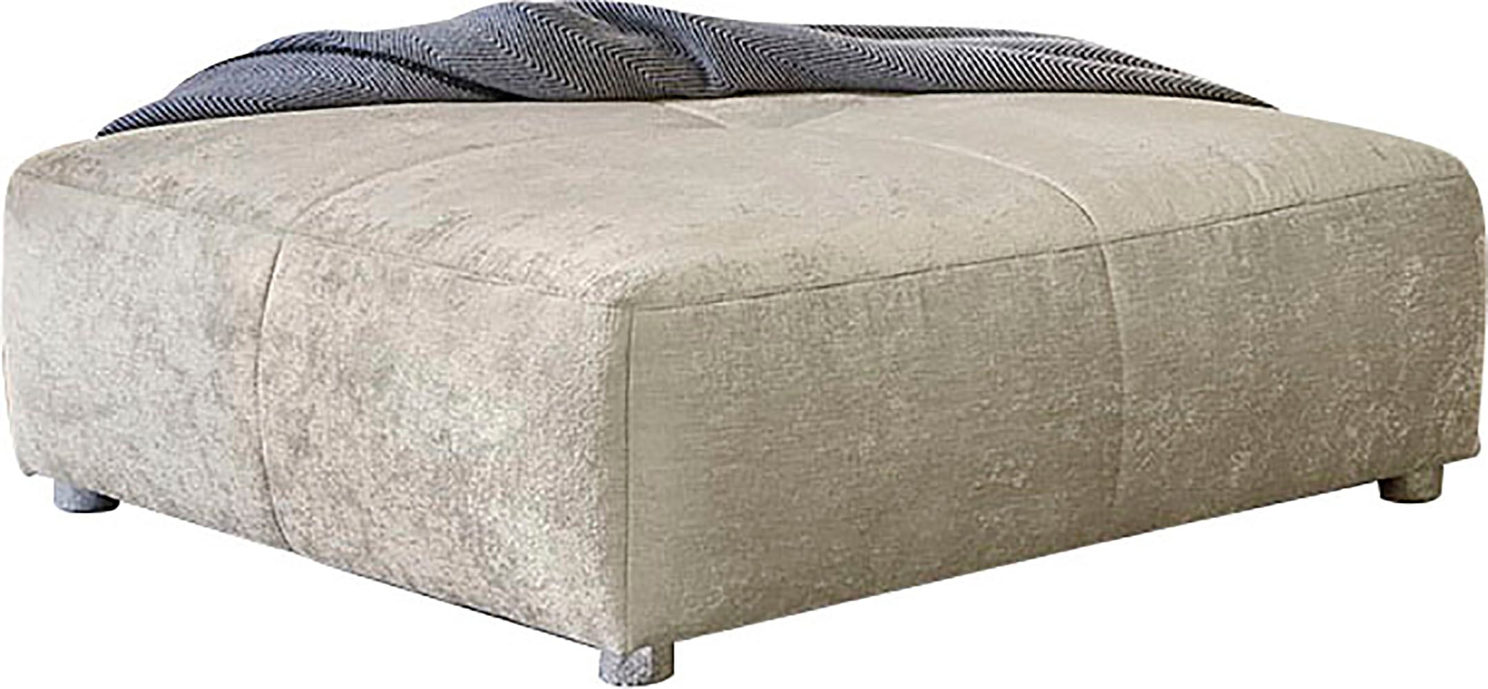 Hocker JOCKENHÖFER GRUPPE "Gulliver, B: 130 cm", beige (beige, grau), B:130cm H:42cm T:130cm, Chenille: 100% Polyester, Hocker, Hocker, mit Federkernpolsterung für kuscheligen, angenehmen Sitzkomfort