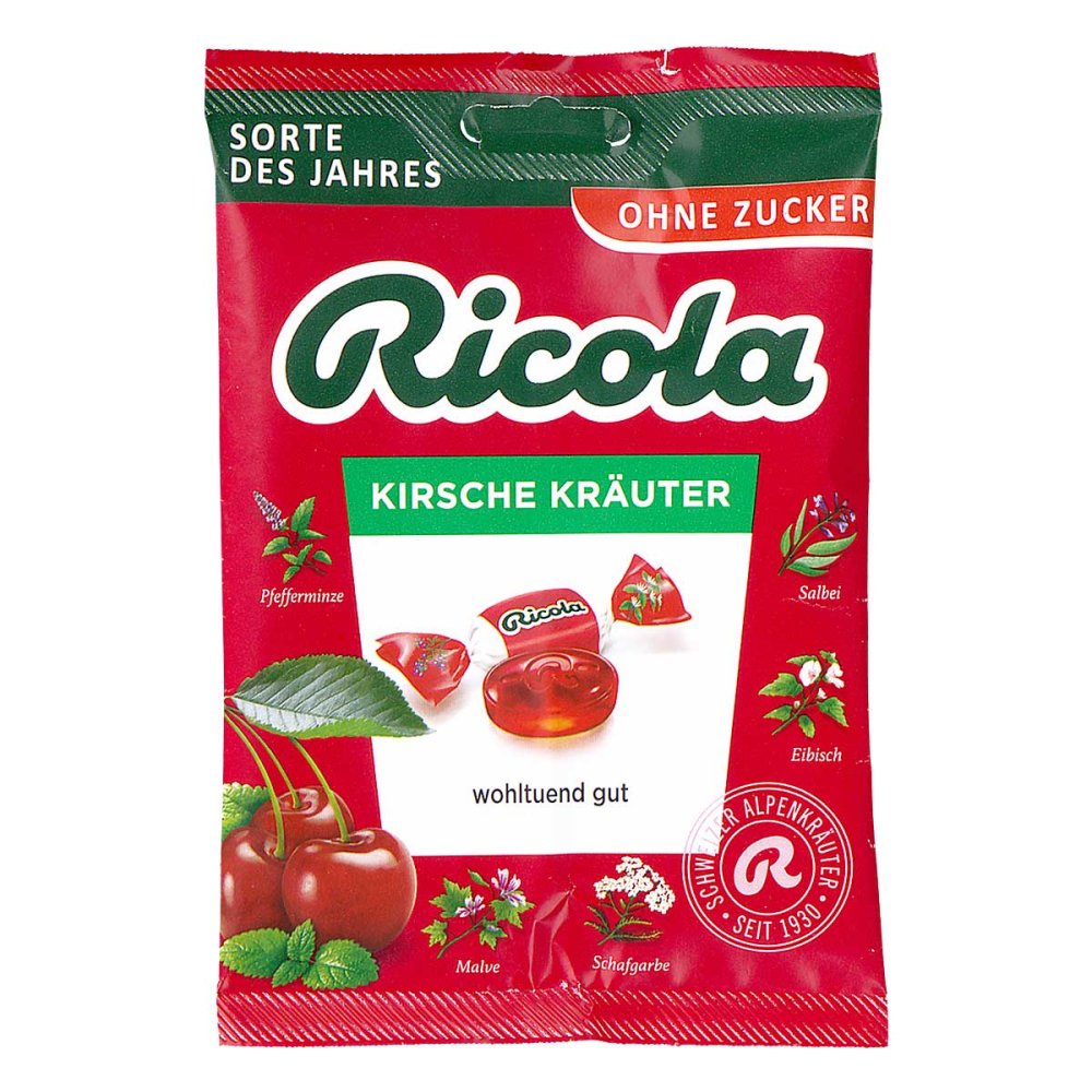 MARVECS GmbH Ricola Kirsche Kräuter Bonbons ohne Zucker Beutel 19400995