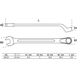 BGS Maul-Ringschlüssel gekröpft SW 12 mm - 30112