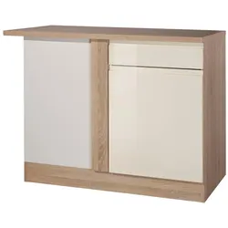 Eckunterschrank Cardiff Creme Hochglanz