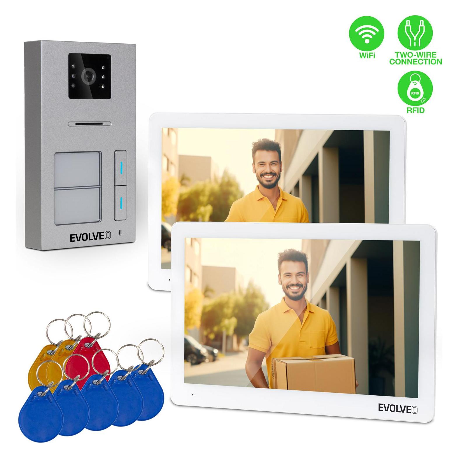 Evolveo DoorPhone 20-2W - 2-wire video intercom with application for two households and 32GB memory (Kabelgebunden, Kabellos) (2055159658810)