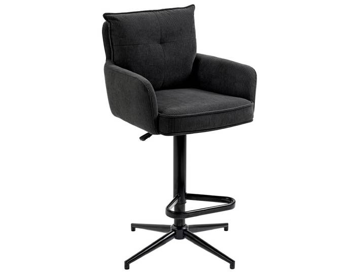 Barhocker DORA 57 x 55 x 123 cm dunkelgrau/schwarz