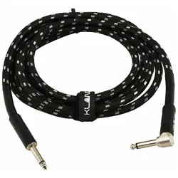 Klang Instrumentenkabel TWEED Black 6,3mm Klinke, gewinkelt mono - 6,3mm Klinke,... - Instrumentenkabel