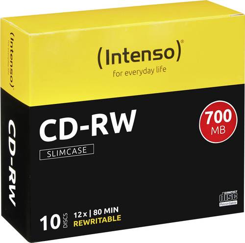 Intenso 2801622 CD-RW Rohling 700 MB 10 St. Slimcase Wiederbeschreibbar