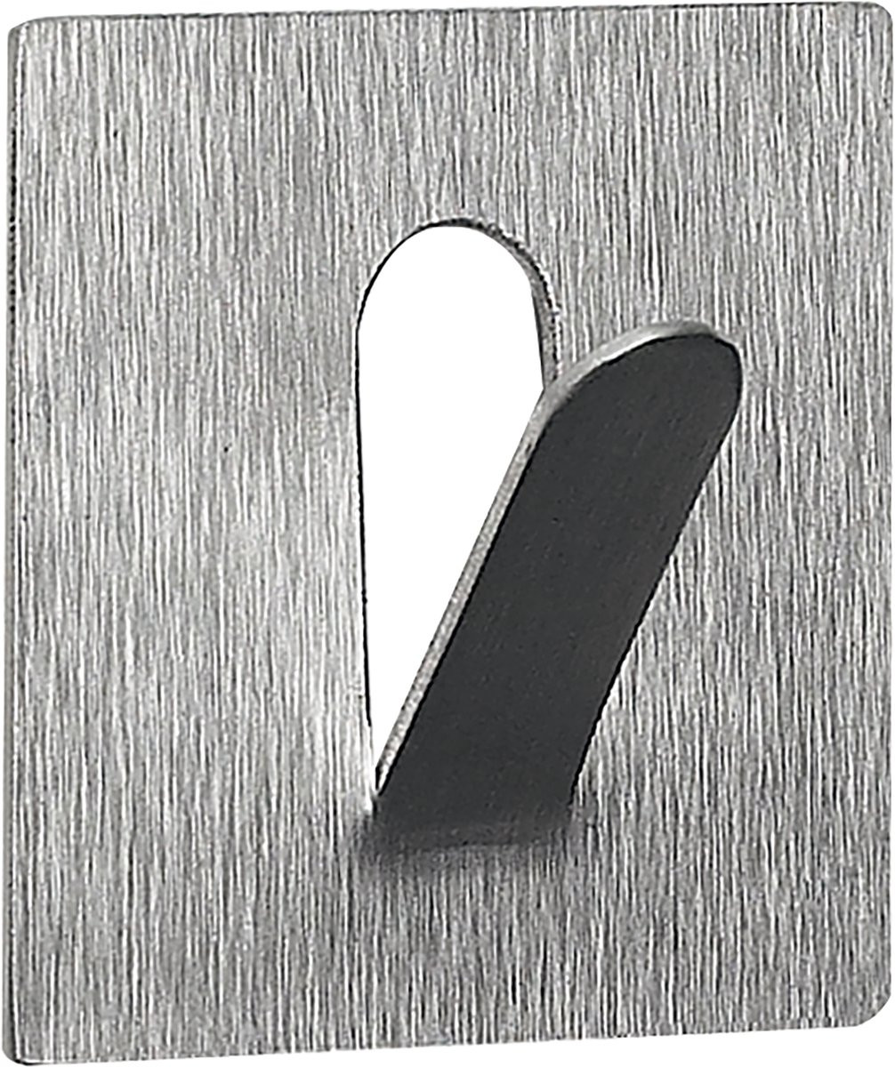 Spirella Punzo Badkamerhaak zonder boren, zelfklevende adhesive haak van roestvrij staal, grijs, Ø 4,5 cm