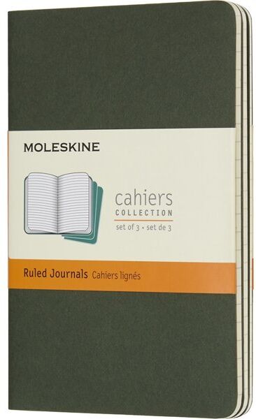 Moleskine Cahier Notesbog   Pkt.   Linj.   Grøn