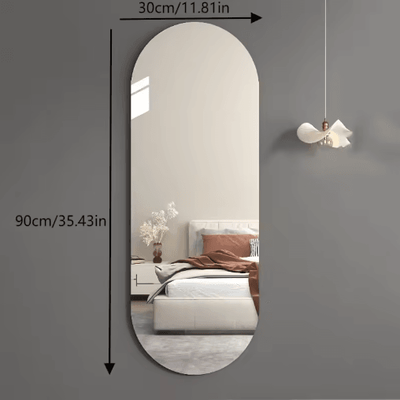 Inspire Picks Arched Acrylic Full Length Mirror Self Adhesive Decorative Wall Mirror Panel 30cmx90cm 2pcs