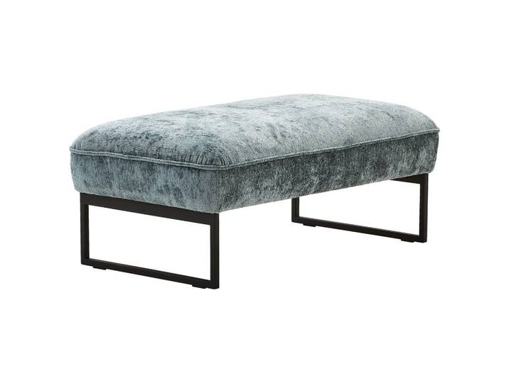 Joop! Hockerbank, Graublau, Metall, 108x46x64 cm, Goldenes M, Stoffauswahl, Wohnzimmer, Sessel, Hocker & Hockerbänke, Polsterhocker