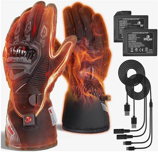 Beheizte Motorhandschuhe Männer Winter - Kohlenstoff Nanotube - Touchscreen und harte Skala - 3 Sekunden Heizung