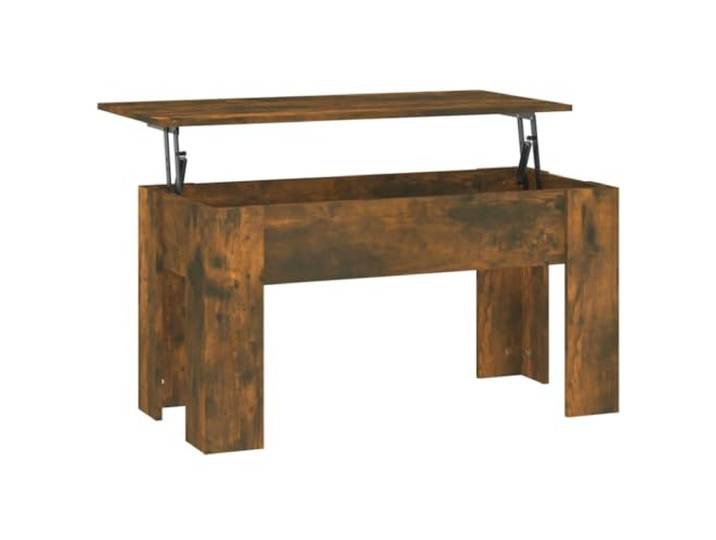 KGFHERENB Couchtisch Höhenverstellbar Räuchereiche 101x49x52 cm Höhenverstellbare Tischplatte für flexibles Arbeiten im Wohnzimmer mit praktischem verstecktem Staufach für Ordnung.