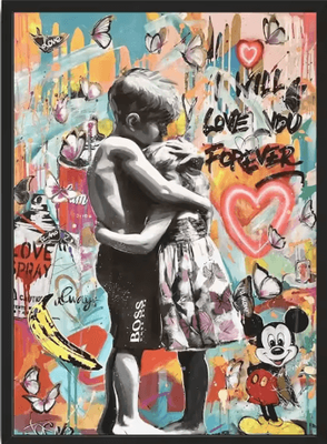 Inspire Picks Banksy Style Graffiti Canvas Print Modern Urban Street Art Wall Poster Frameless 024 50x70cm