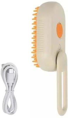 Uplift Essentials 3 in 1 Pet Electric Steam & Spray Grooming Brush khaki