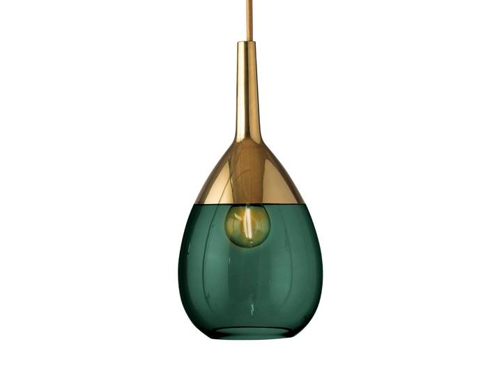 EBB & FLOW Glas Hängeleuchte Lute S, dimmbar, grün, für Wohn- / Esszimmer, Glas, Skandinavisch