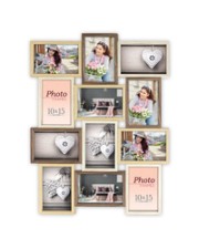 Zep Montreaux 12Q Holz Beige Braun Bilderrahmen-Set Wand 10 x 15 cm Rechteckig 12x 10x15 3 Wood Brown/beige 1575 g (TY025)