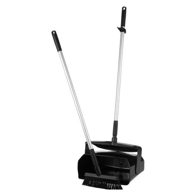Vikan Fejebakkesaet lukket med kost 350mm Medium sort (56659)