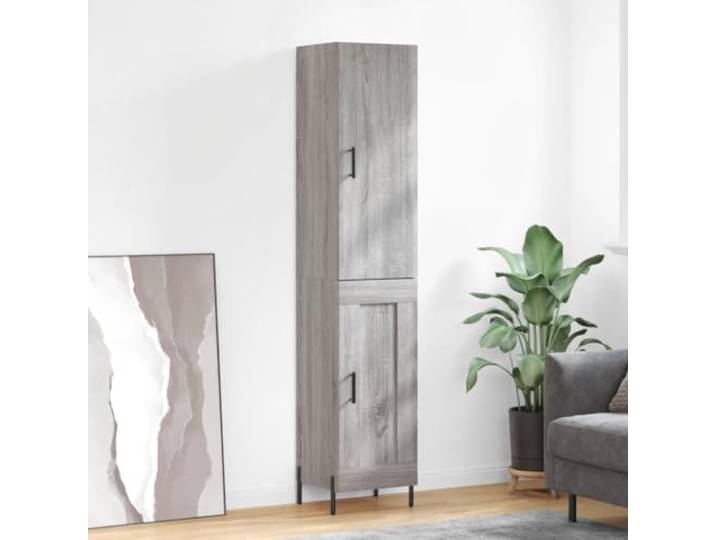 HEFZGDB Weißes Highboard für das Wohnzimmer, Highboard mit viel Stauraum, Modernes mit Metallfüßen, Stilvolles aus Holzwerkstoff 34,5x34x180 cm