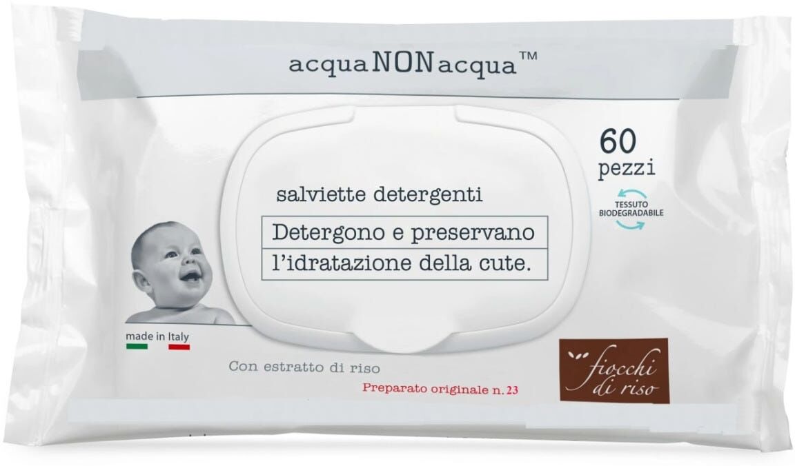 Fiocchi Di Riso Acqua Non Acqua 60 Salviette Senza Profumo