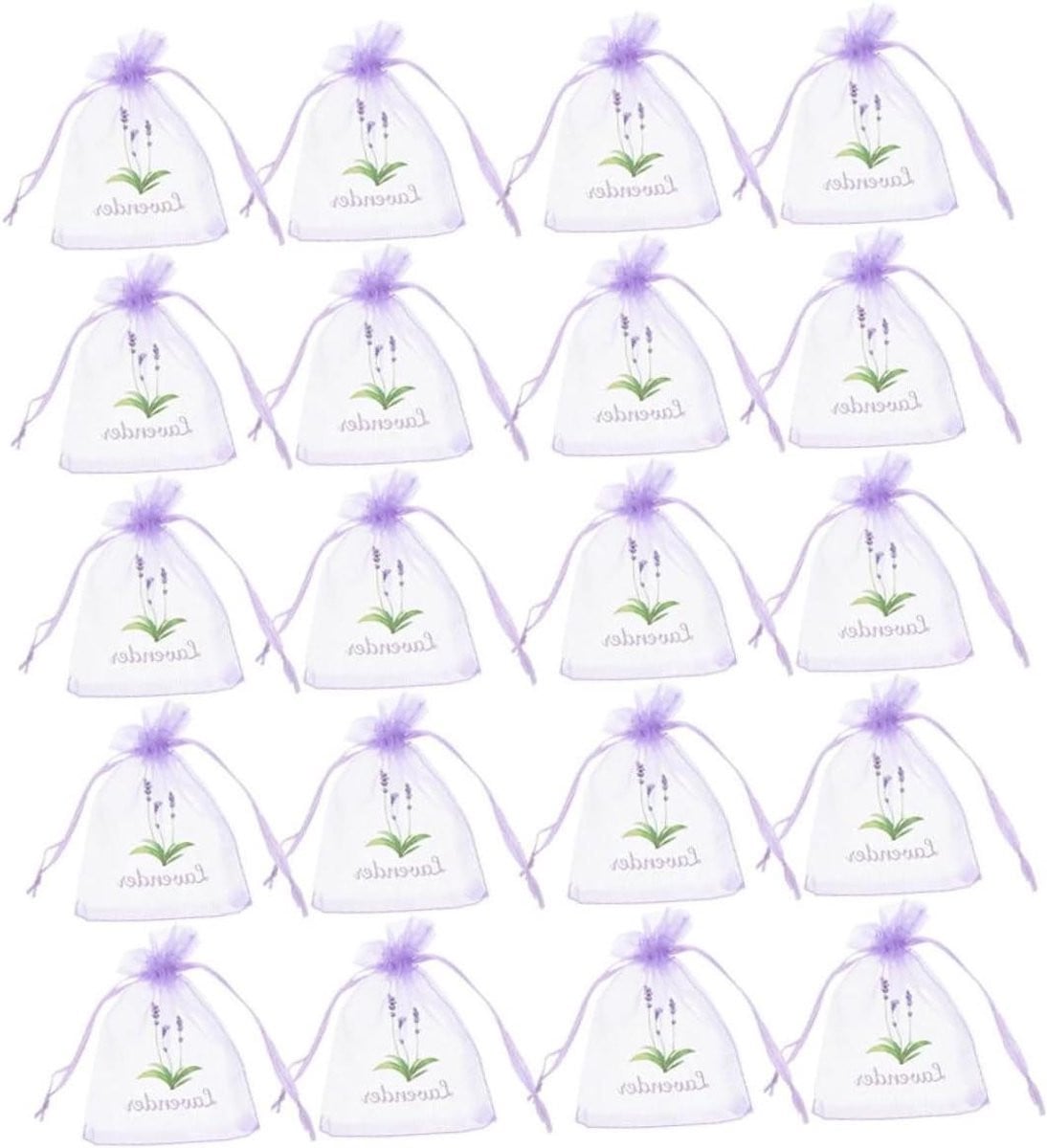 20 stuks Organza Geurzakjes met Trekkoord - Lavendel