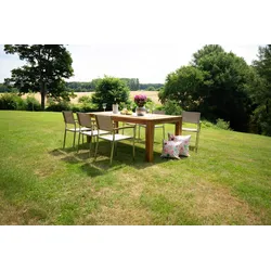 Gartengarnitur 7-tlg. Holz/Metall/Textil