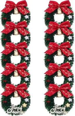Uplifted Goods Miniature Festive Evergreen Wreaths (10 Pack) 10pcs