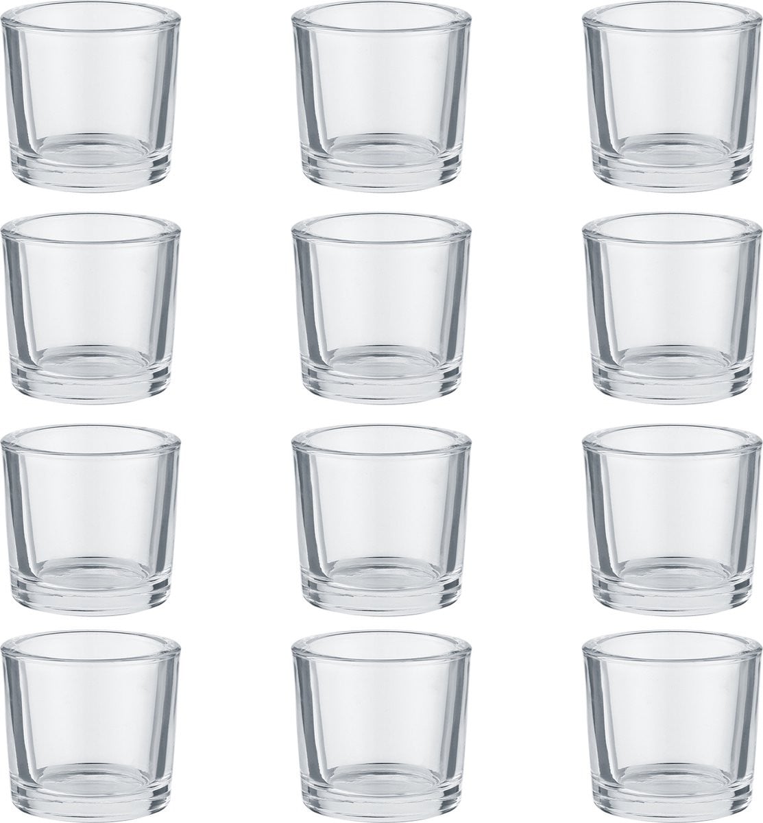 Behave Waxinelichthouders Glas Transparant Set van 12