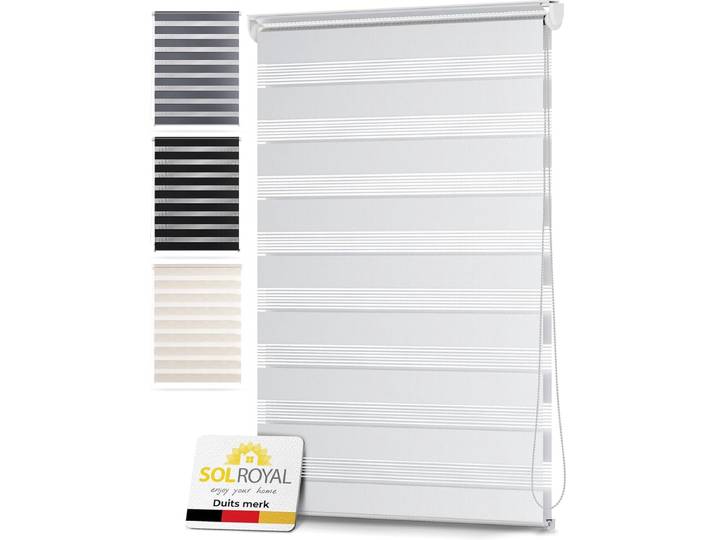 Sol Royal DL2 Rolgordijn Lichtdoorlatend 75x150 cm Wit Duo Rolgordijn zonder Boren Klembevestiging
