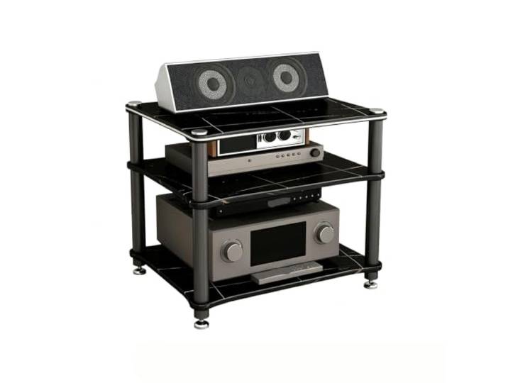 ZSCNYHMT Audio Rack, Stereo-Schrank 2-4 Ebenen Für Wohnzimmer Audio Setup Mehrschichtige aufbewahrung, audio-geräteorganisation, stabile struktur, schlichtes paneldesign(D,54cm/21.2in)