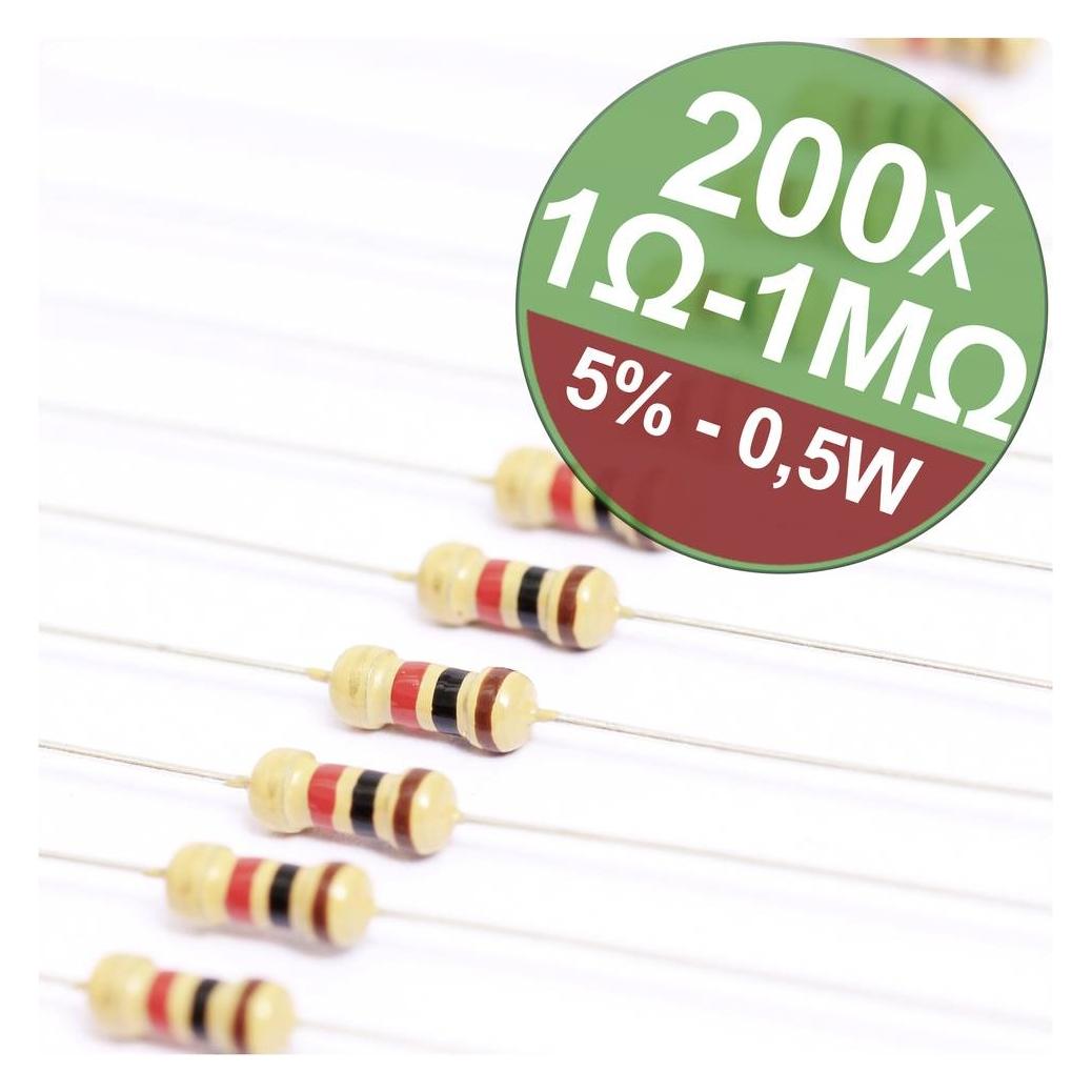 Quadrios 22P104 Kohleschicht-Widerstand Sortiment axial bedrahtet 0.5 W 5 % 1 Set (22P104)