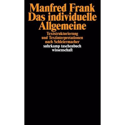Das individuelle Allgemeine, Taschenbuch von Manfred Frank, Suhrkamp, 978-3-518-28144-4