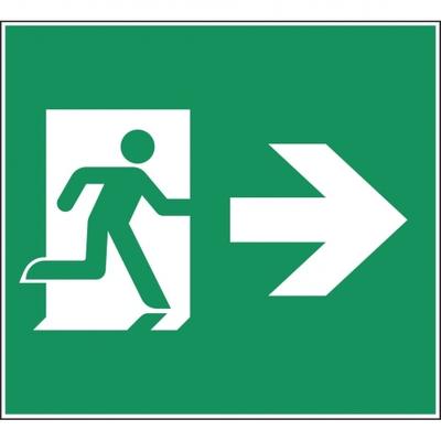 Schild I Piktogrammscheibe Rettungsweg rechts, Typ B, für CUBE-LUX STANDARD, ASR/ISO